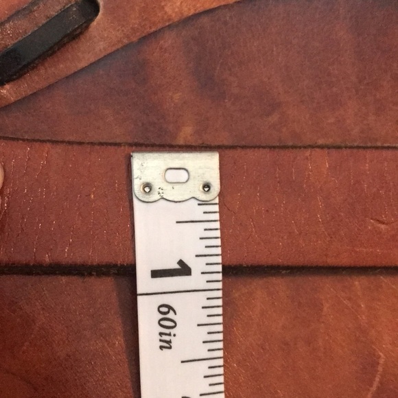 Vintage 70s Style Leather Tooled Painted Saddle Bag Florals Butterfly Shoulder - Picture 13 of 14